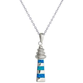 Gemstone Classics(tm) Created Opal Lighthouse Necklace