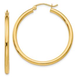 Gold Classics(tm) 14kt. Polished Gold 35mm Hoop Earrings