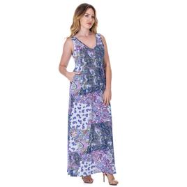 Womens 24/7 Comfort Apparel Paisley A-Line Maxi Dress