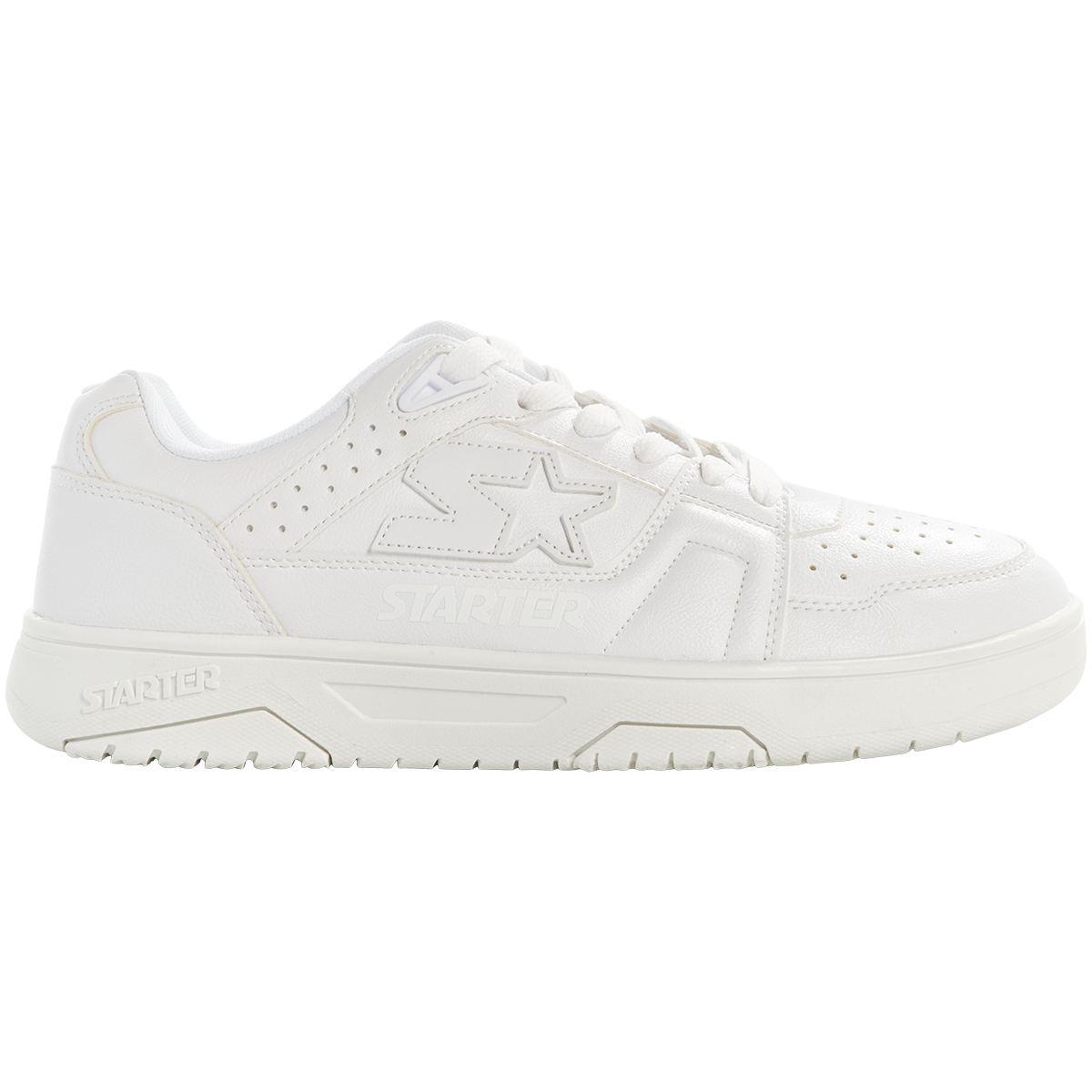 Mens Starter® Fastbreak Low X White Monochrome Athletic Sneakers