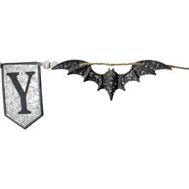 Northlight Seasonal Grey and Black SPOOKY Halloween Bat Banner