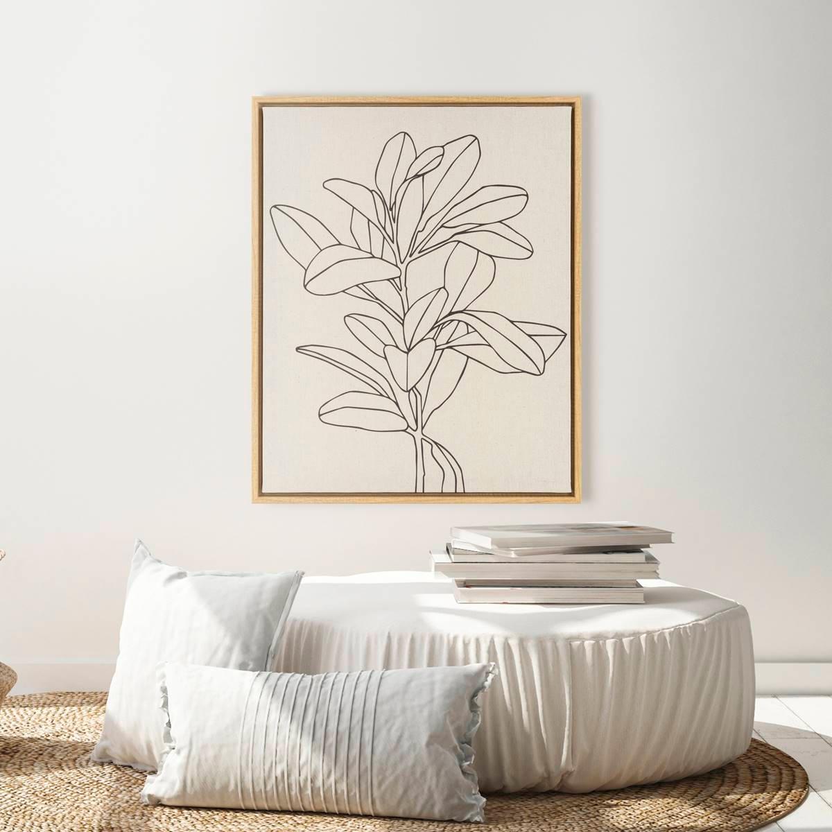 Artisan Home Leaves II Outline Canvas Wall Décor