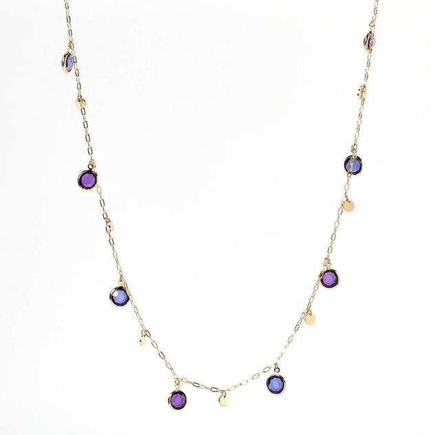 Ashley Cooper™ Purple Station Bead Long Necklace