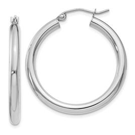 Gold Classics(tm) 14kt. White Gold 30mm Tube Hoop Earrings
