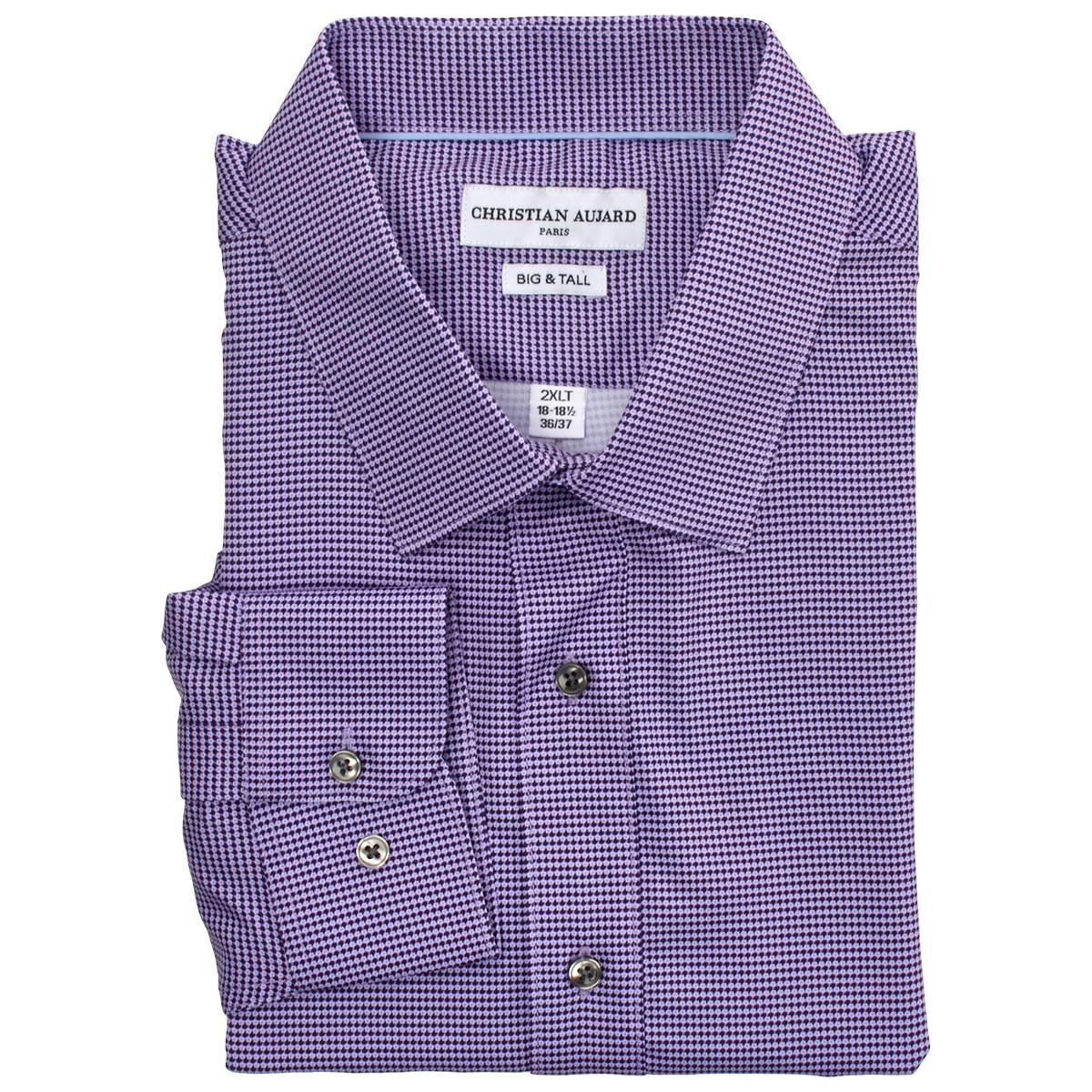 Mens Big & Tall Christian Aujard Stretch Dress Shirt - Purple