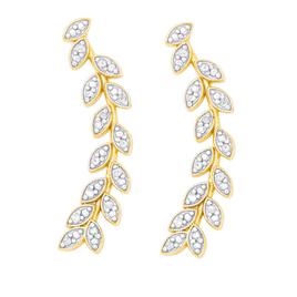 Accents by Gianni Argento Diamond Accent Leaf Crawler Earrings