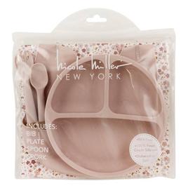 Baby Girl Nicole Miller New York 4pc. Silicone Meal Set