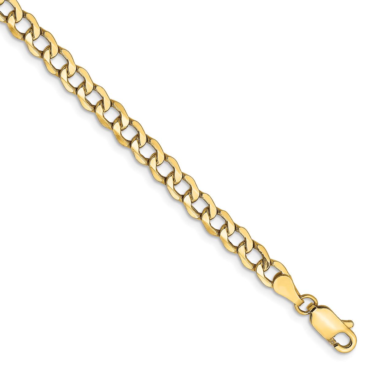 Mens Gold Classics(tm) 4.3mm. 14k Semi Solid Curb Link Bracelet