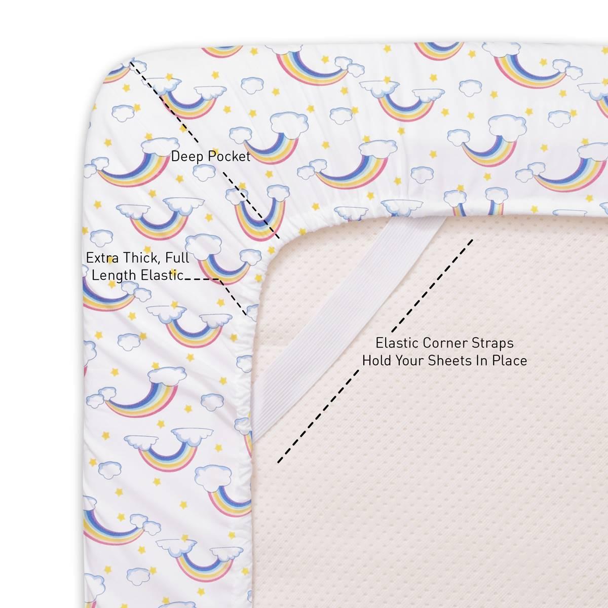 Sweet Home Collection Kids Fun & Colorful Rainbows Sheet Set