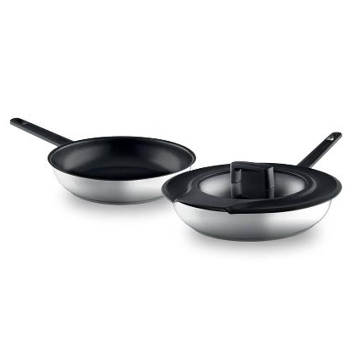 BergHOFF GEM 3pc. 18/10 Stainless Steel Frying Pan w/ Glass Lid