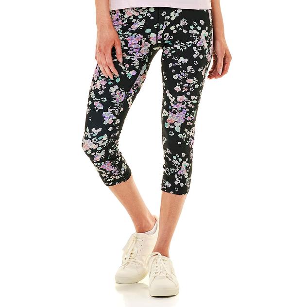 Womens RBX Interlock Capri Leggings W/ Foldover Waist - Petal