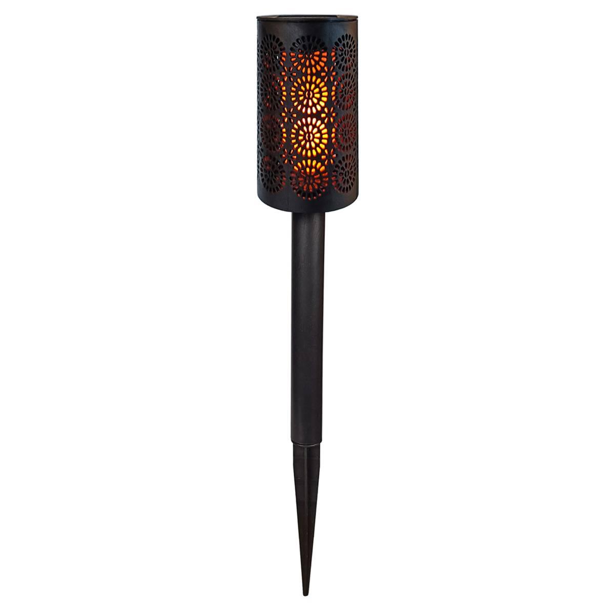 LED Solar Bollard Lawn  Stake with Cutout Medallion Design