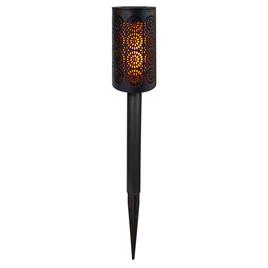 LED Solar Bollard Lawn  Stake with Cutout Medallion Design