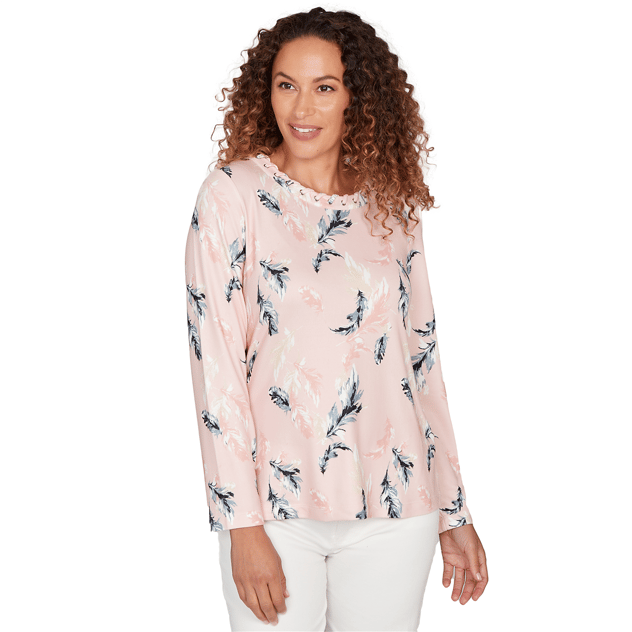 Womens Emaline Allentown Long Sleeve Lace Neck Blouse