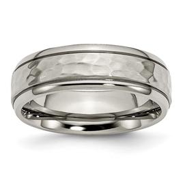 Mens Endless Affection(tm) Titanium 7mm Grooved Edge Band