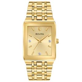 Mens Bulova Quadra Gold Plated Bracelet Watch - 97D120