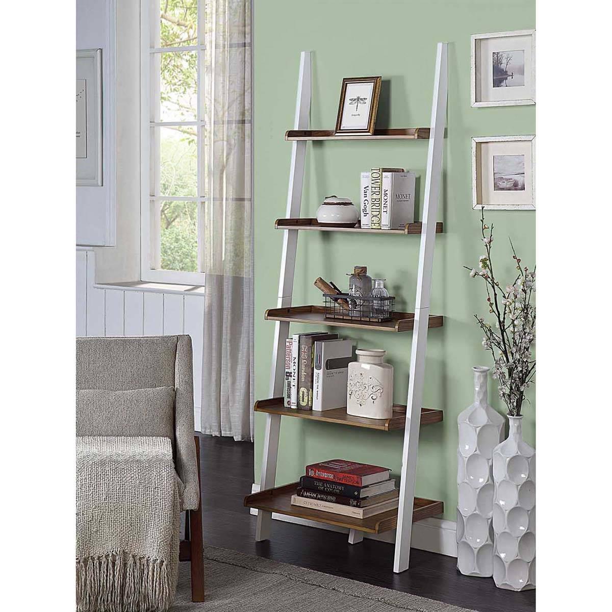 Convenience Concepts American Heritage Two-Tone Bookshelf Ladder