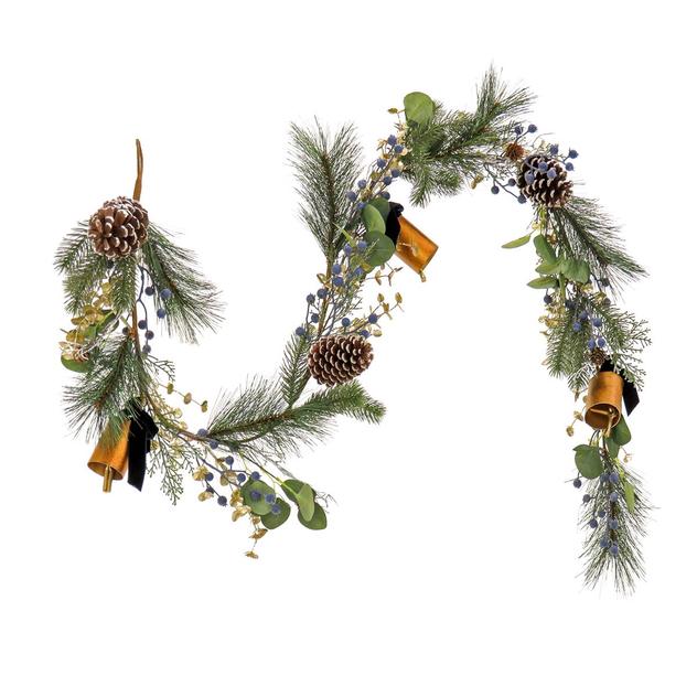 National Tree 6ft. Swiss Chic Blue Champagne Garland
