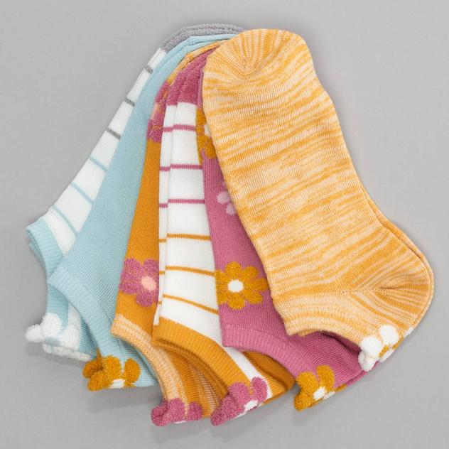 Womens MUK LUKS® 6pk. 3D Daisy Tab Low Cut Socks