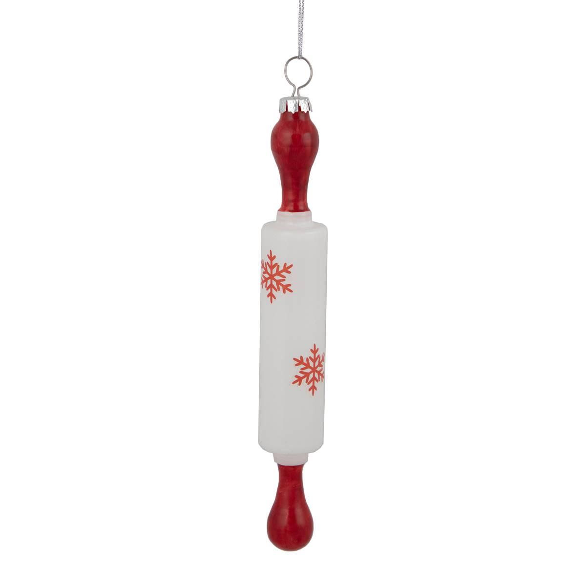 Northlight Seasonal 7.25in. Rolling Pin Glass Christmas Ornament