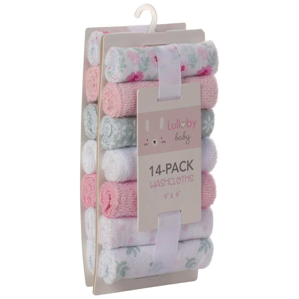 Lullabye Baby 14pc. Flower/Solid/Print Washcloths