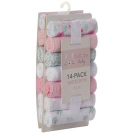 Lullabye Baby 14pc. Flower/Solid/Print Washcloths