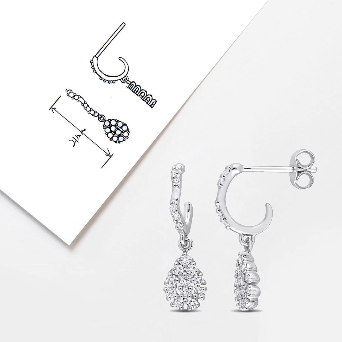 Sophia B 14kt. White Gold 2/5ct. Diamond Dangle Earrings