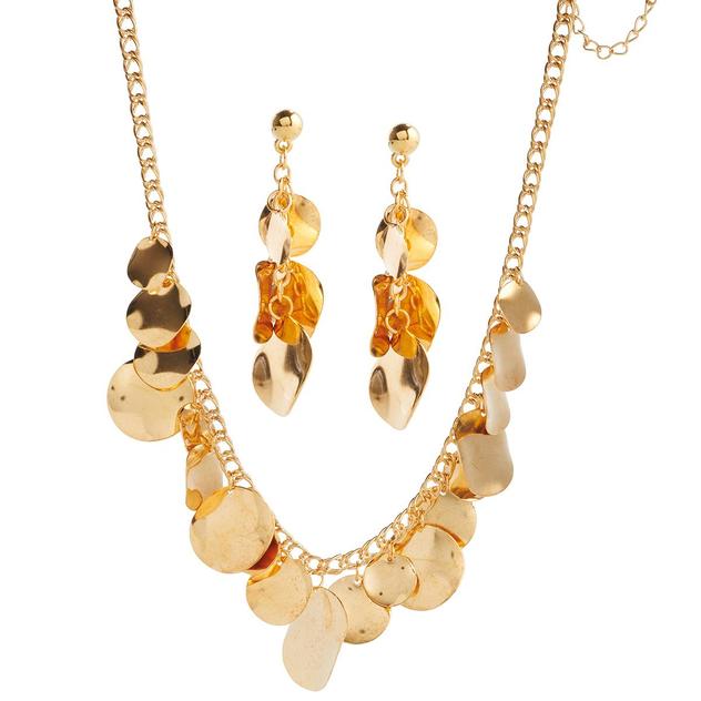 Ashley Cooper™ Graduated Chip Cluster Necklace & Earring Set