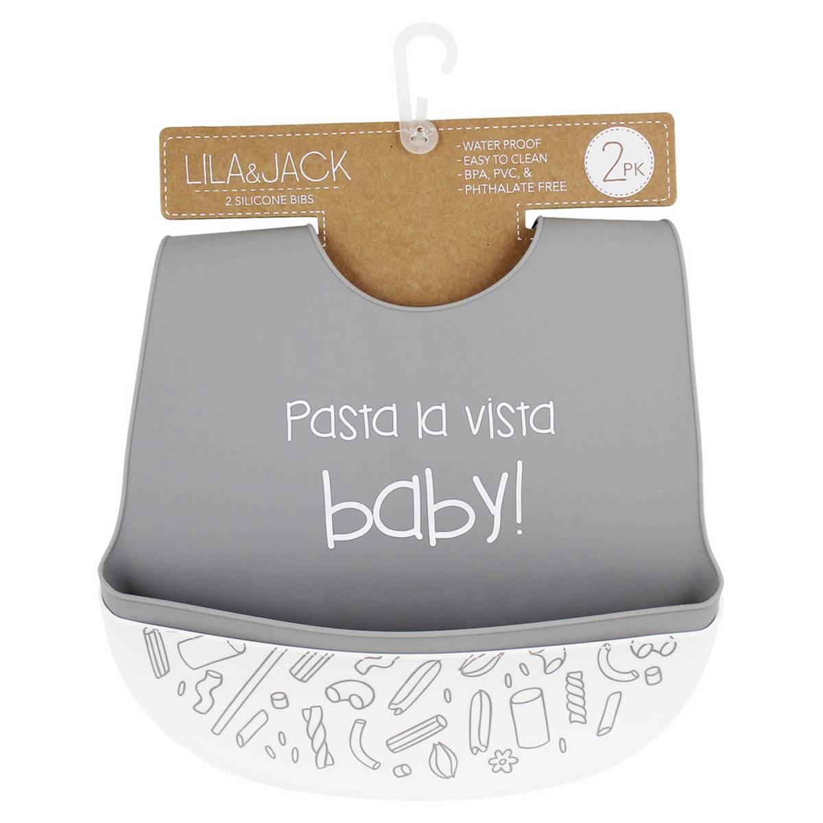 Baby Unisex Lila & Jack 2pk. Pasta La Vista Baby Silicone Bibs