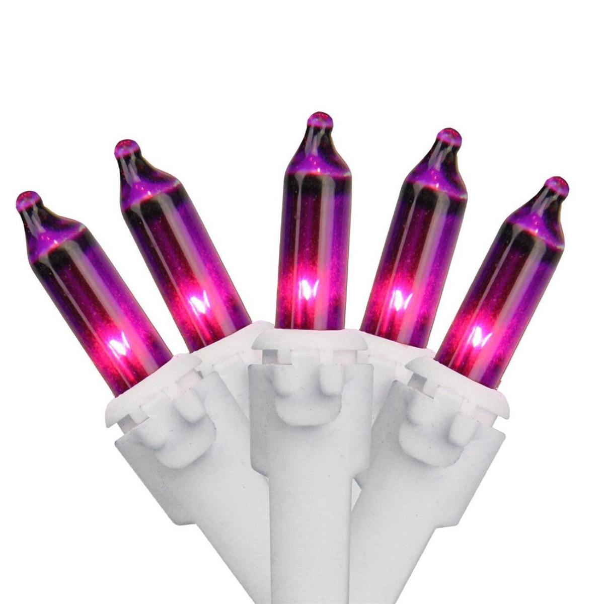 Brite Star 49.5ft. Purple Mini Christmas White Wire Light Set