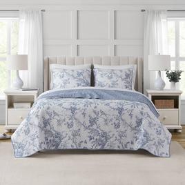 Cedar Court Chantilly Toile Reversible Quilt Set - King