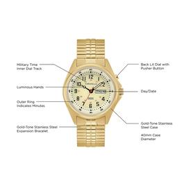 Mens Caravelle Gold-tone Stainless Luminescent Watch - 44C112
