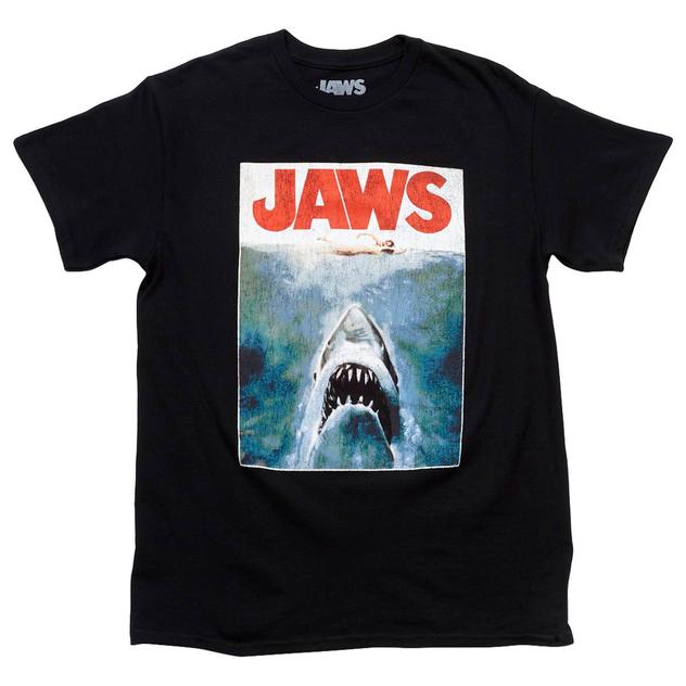 Young Mens Jaws Short Sleeve Graphic Tee - Black
