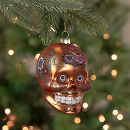 Northlight Seasonal 4in. Day of the Dead Glass Skull Ornament