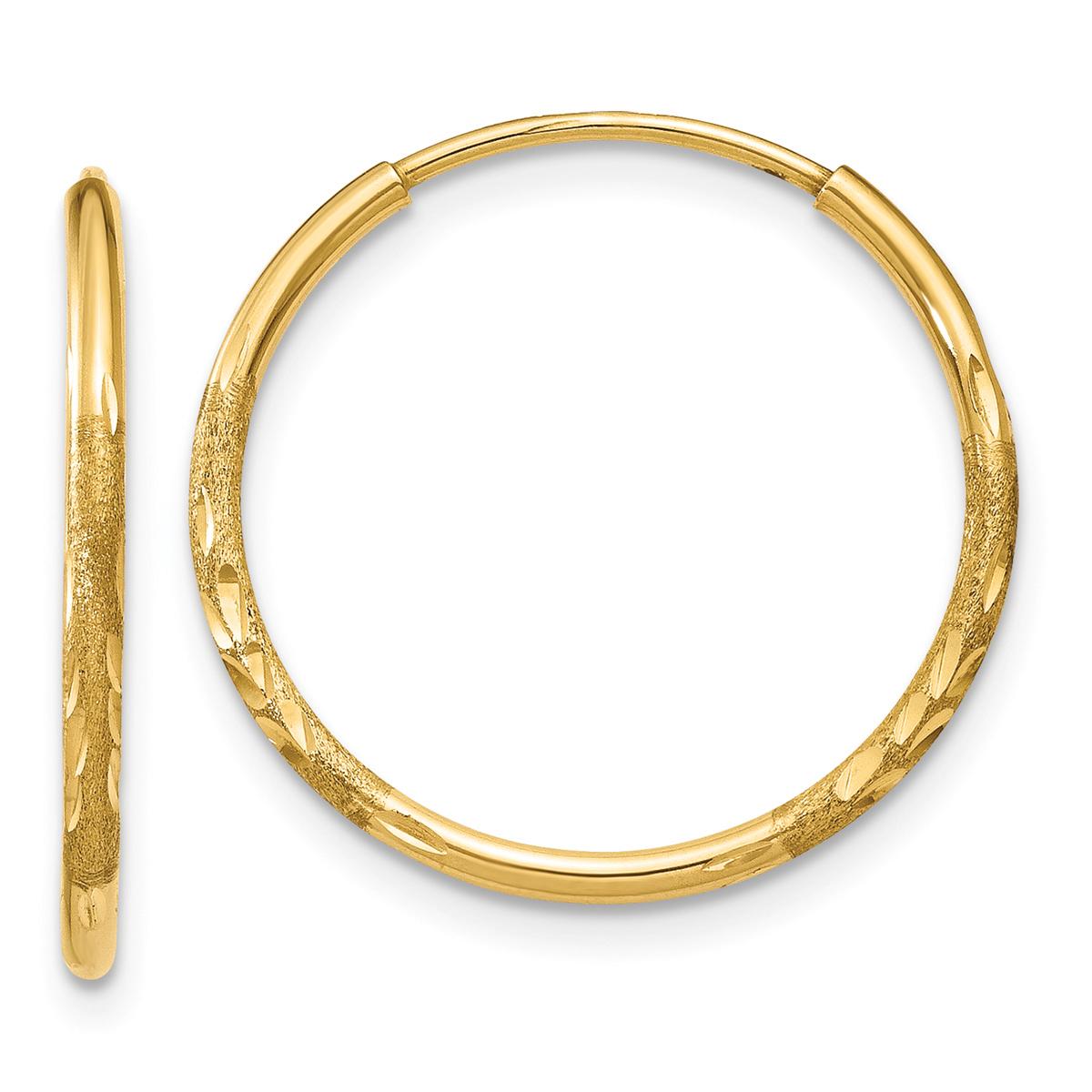 Gold Classics(tm) 14kt. 17mm Diamond Endless Hoop Earrings