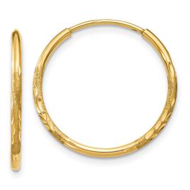 Gold Classics(tm) 14kt. 17mm Diamond Endless Hoop Earrings