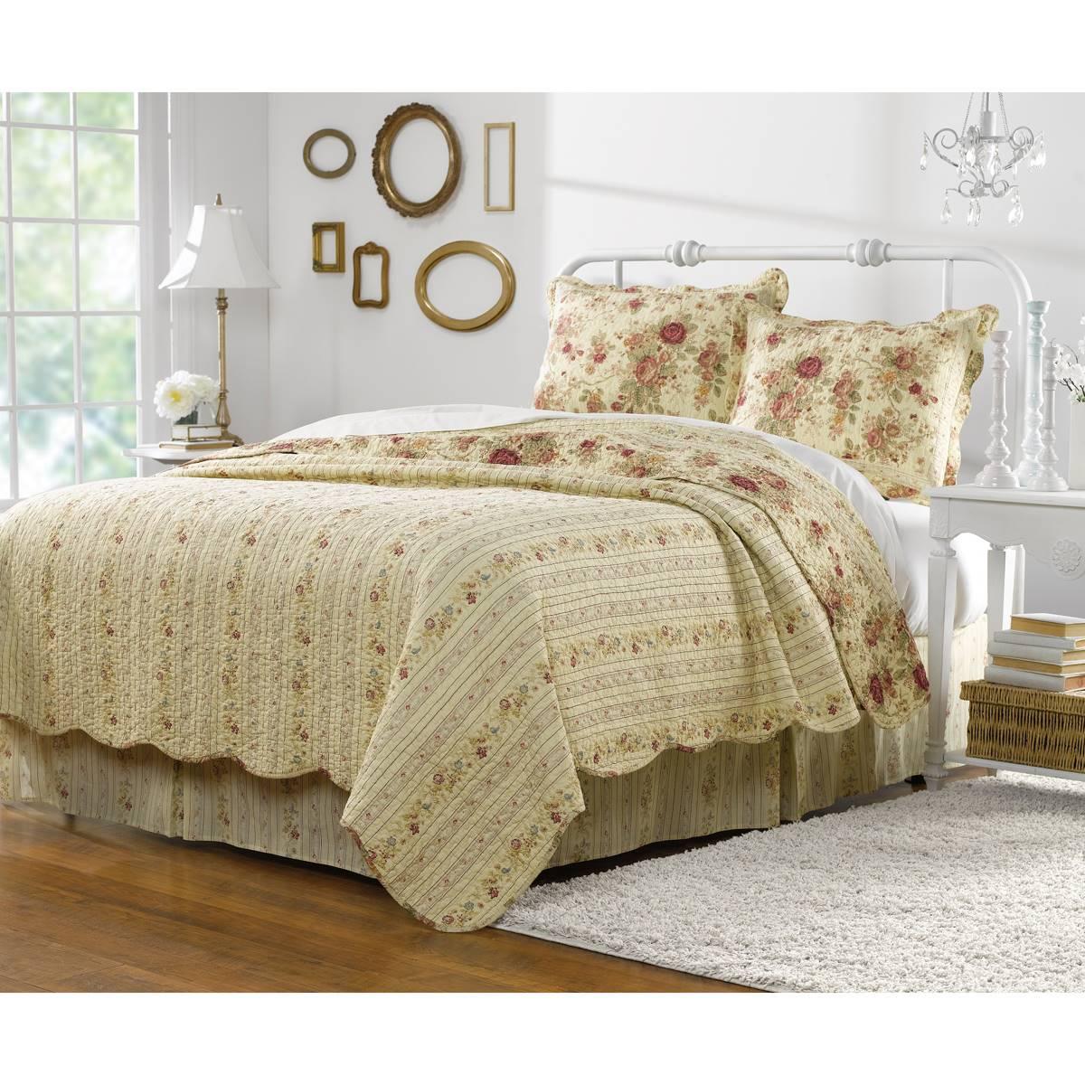Greenland Home Fashions™ Antique Rose Ecru Quilt Set w/ Pillows