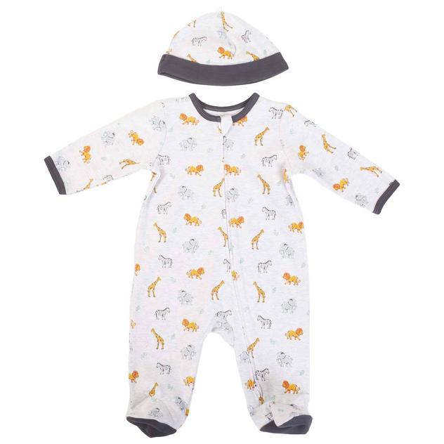 Baby Boy (NB-9M) Little Me® Jungle Pals Footie Pajamas with Hat