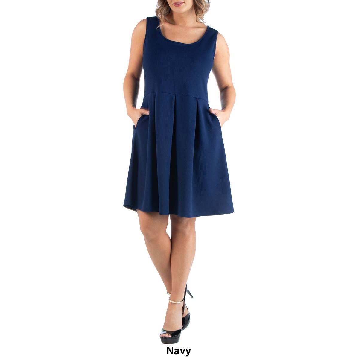 Plus Size 24/7 Comfort Apparel Sleeveless Fit & Flare Dress