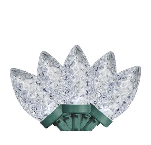 Northlight 100ct. Pure White Faceted LED C9 Christmas Lights