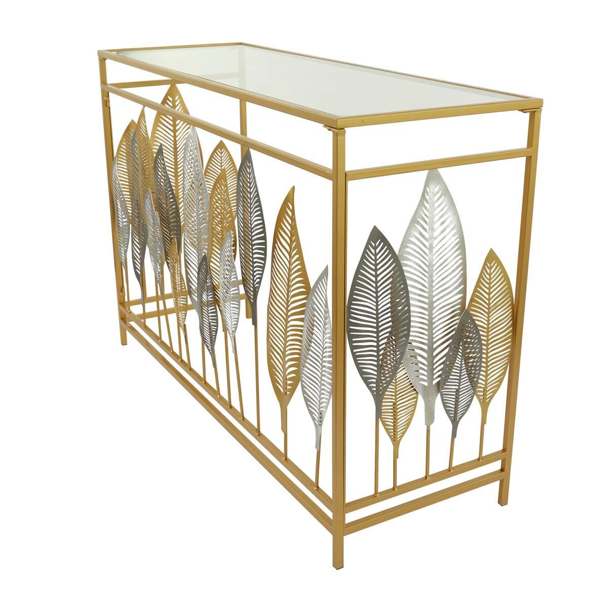9th & Pike® Gold-Tone Metal Contemporary Console Table