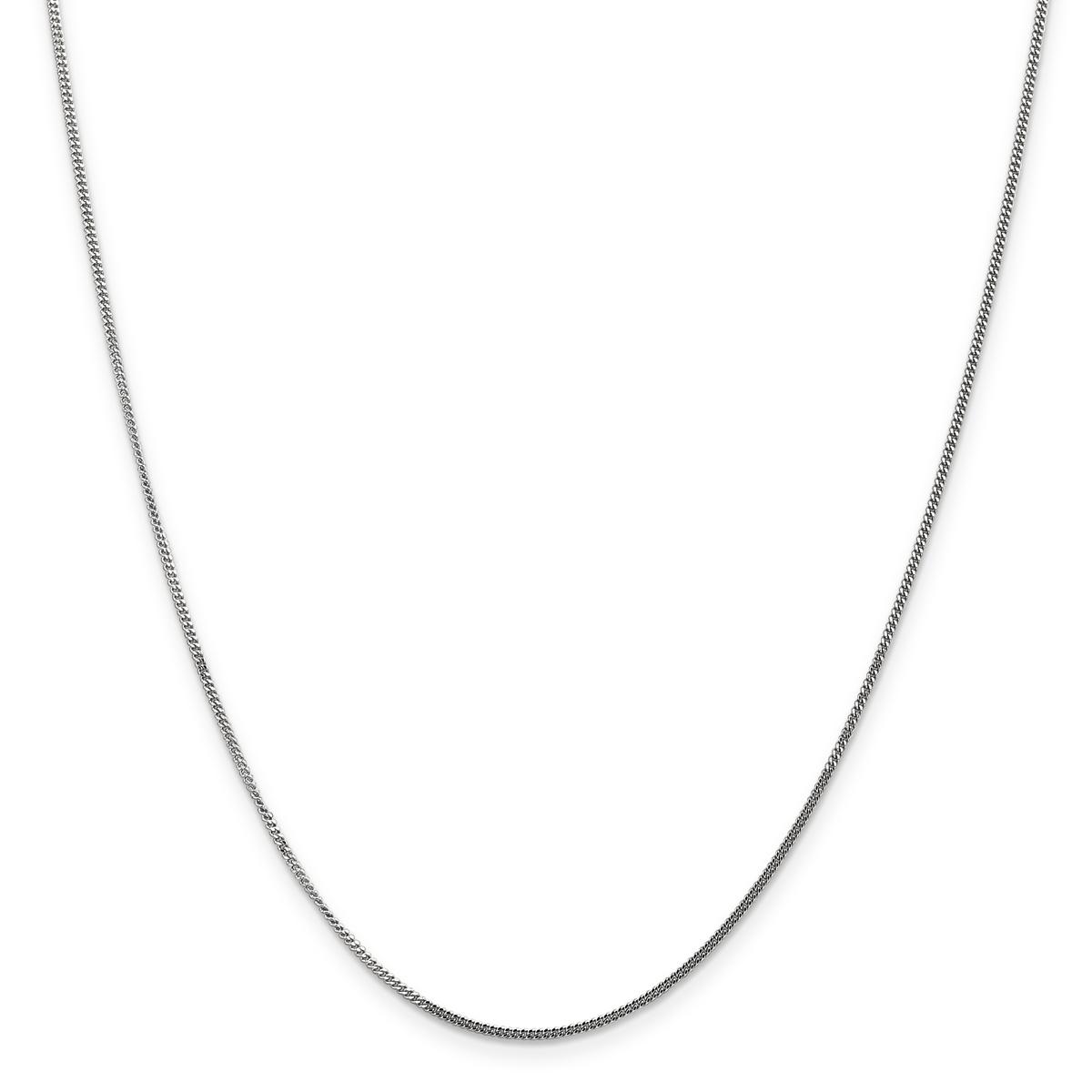 Unisex Gold Classics(tm) 1.3mm. 14k White Gold Curb Chain Necklace