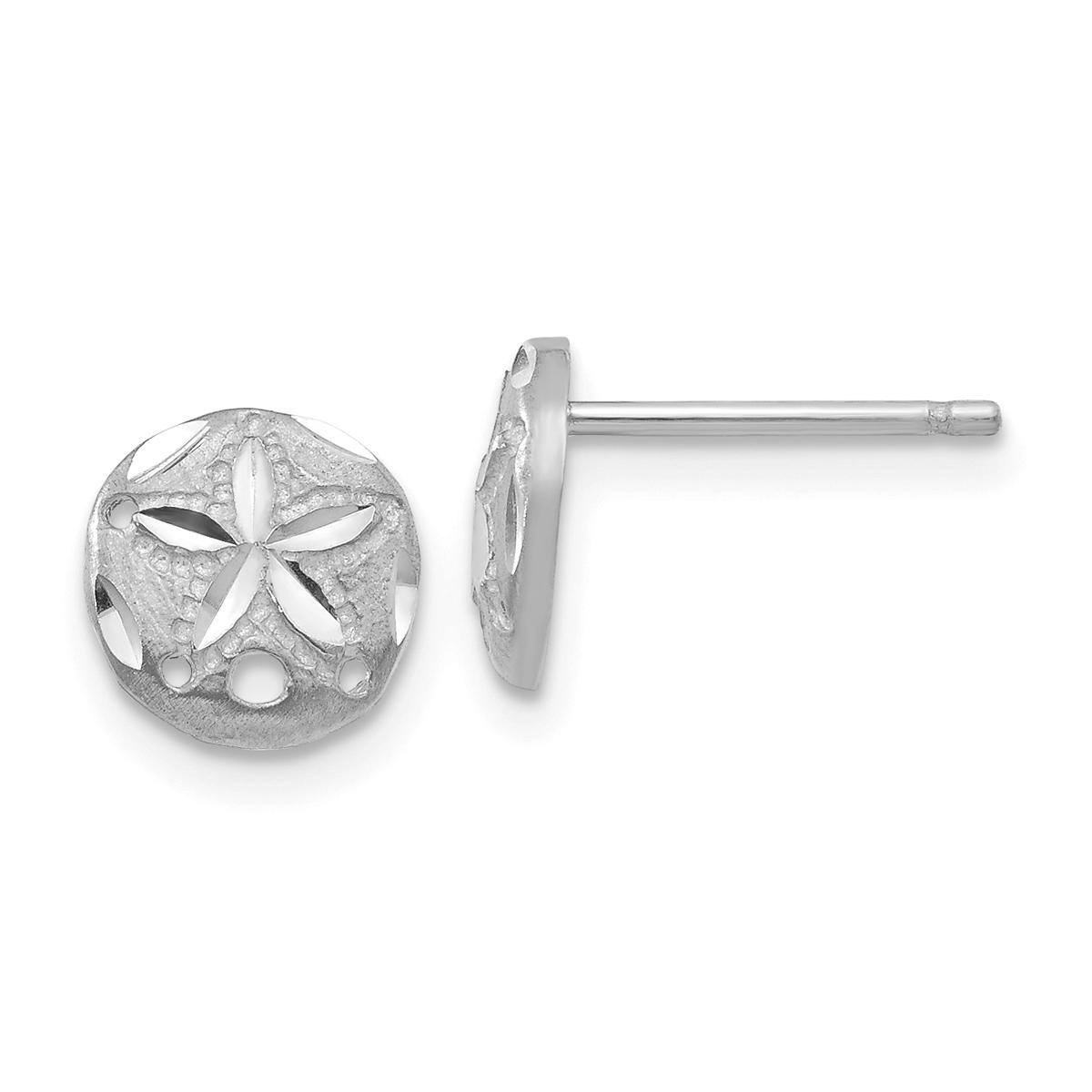 Gold Classics(tm) 14kt. White Gold Sand Dollar Stud Earrings