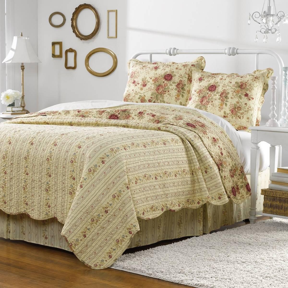 Greenland Home Fashions™ Antique Rose Ecru Quilt Set