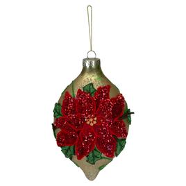 Northlight Poinsettia Finial Christmas Ornament - 6.5in. - Red a