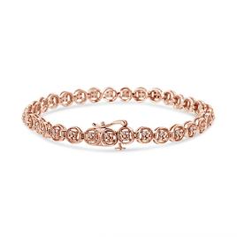 Haus of Brilliance Rose Gold over Silver Diamond Tennis Bracelet
