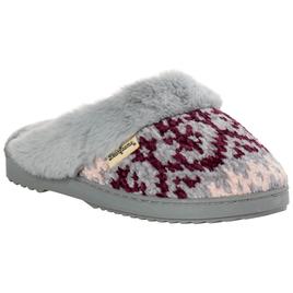 Womens Dearfoams(R) Allison Chenille Fair Isle Scuff Slippers
