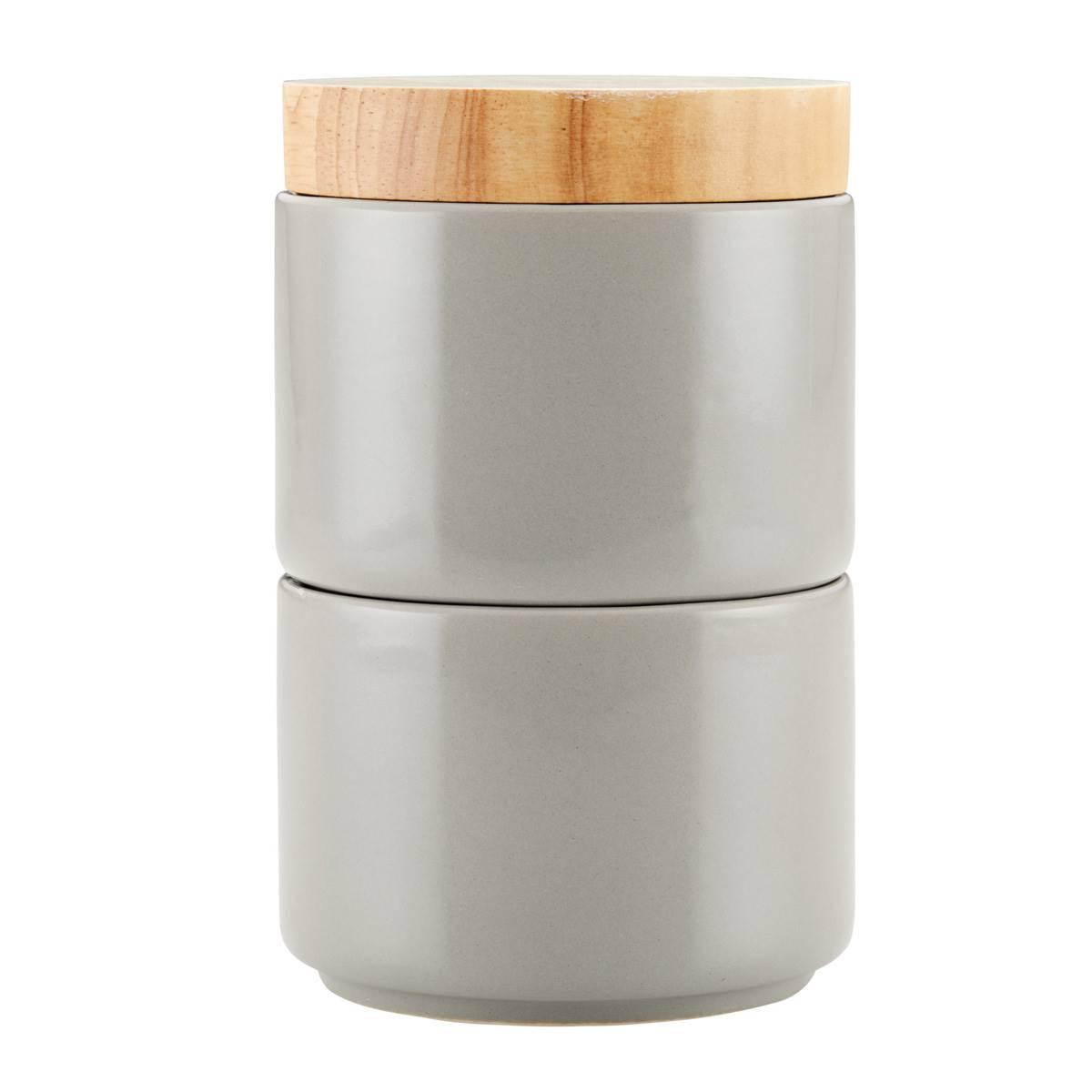 Rachael Ray 2pc. Ceramic Stacking Spice Box Set w/Lid-Grey
