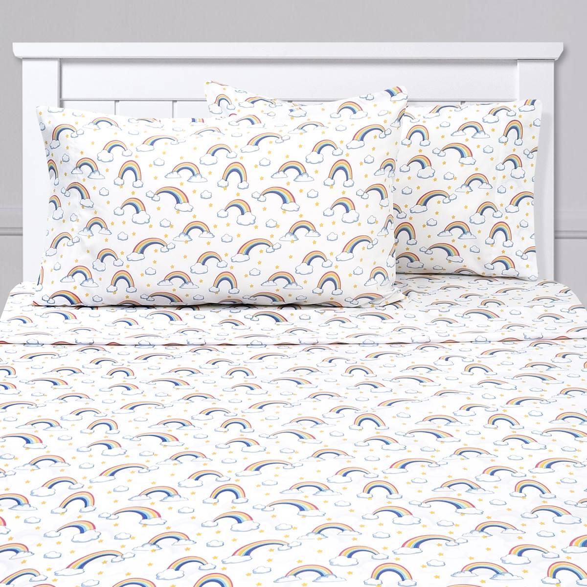 Sweet Home Collection Kids Fun & Colorful Rainbows Sheet Set
