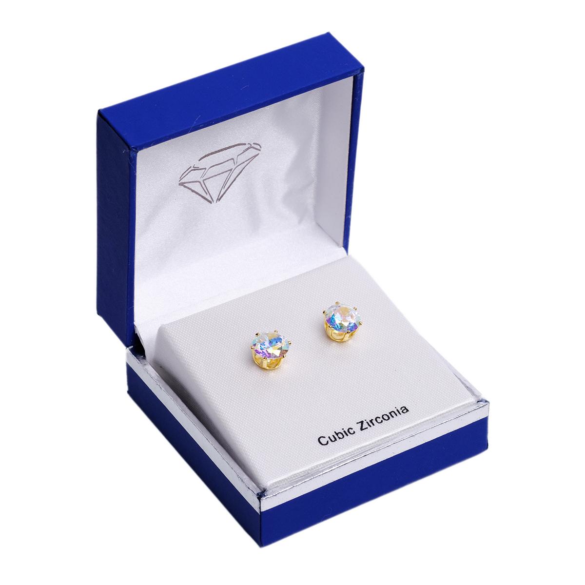Cubic Zirconia 18kt. Gold-Tone 9mm Stud Earrings